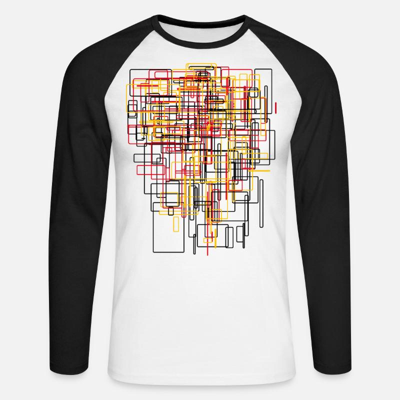 Abstract & Modern Art - Architecture Patterns - Unisex Long Sleeve Baseball T-Shirt - white/black
