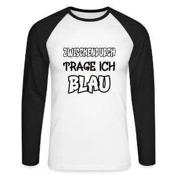 Entre les deux, je porte du bleu en disant la couleur - T-shirt baseball manches longues Homme - blanc/noir - Devant - Nik (191cm)