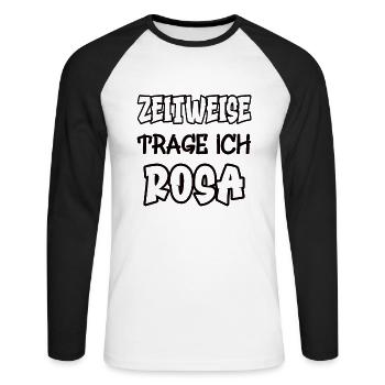 Sometimes I wear pink saying color pink - Unisex Long Sleeve Baseball T-Shirt - white/black - Front - Nik (191cm)