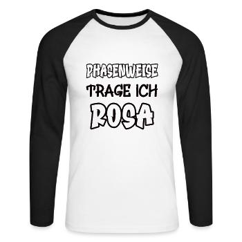 At times I wear pink saying color pink - Unisex Long Sleeve Baseball T-Shirt - white/black - Front - Nik (191cm)