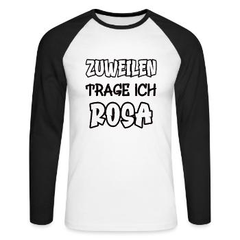 Sometimes I wear pink saying color pink - Unisex Long Sleeve Baseball T-Shirt - white/black - Front - Nik (191cm)