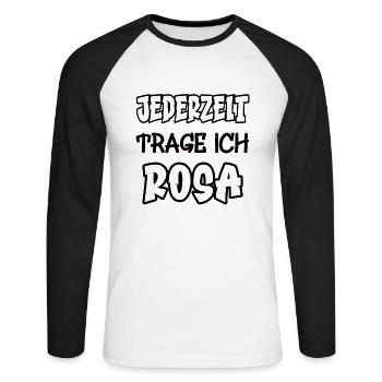 Anytime I wear pink saying color pink - Unisex Long Sleeve Baseball T-Shirt - white/black - Front - Nik (191cm)