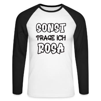 Otherwise I'll wear pink saying color pink - Unisex Long Sleeve Baseball T-Shirt - white/black - Front - Nik (191cm)