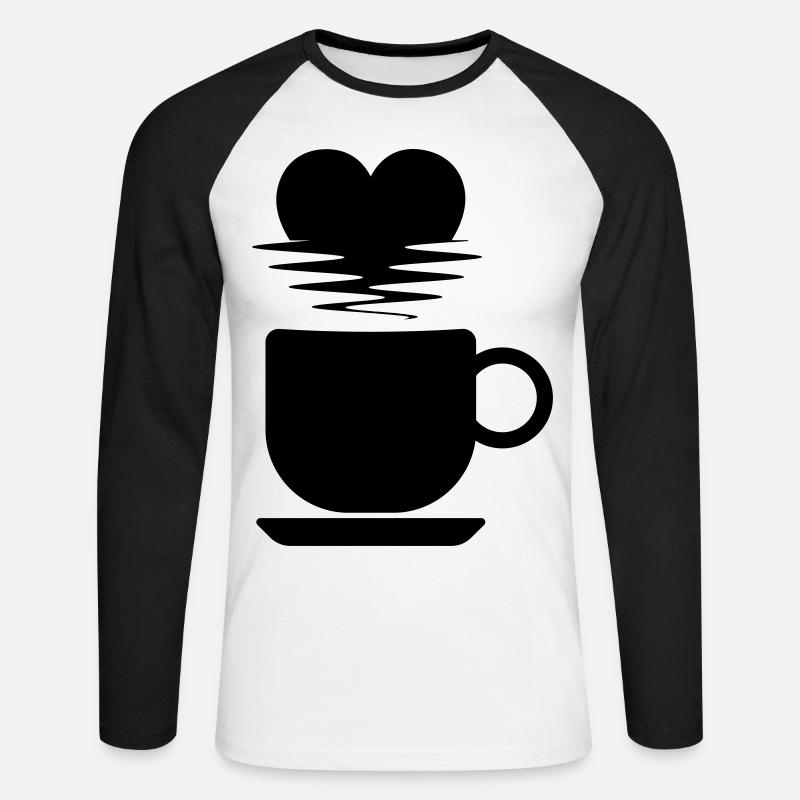 Kaffeegenießer. - Unisex Baseballshirt langarm - Weiß/Schwarz