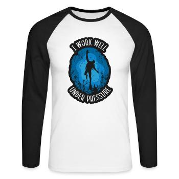 Les nageurs présentent des sports nautiques Natation Plongée - T-shirt baseball manches longues Homme - blanc/noir - Devant - Nik (191cm)