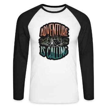 Adventure Travel Present Travel Lovers - Unisex Long Sleeve Baseball T-Shirt - white/black - Front - Nik (191cm)
