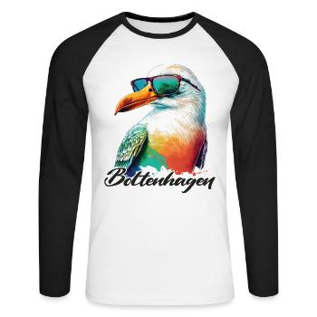 Boltenhagen holiday cool seagull with sunglasses - Unisex Long Sleeve Baseball T-Shirt - white/black - Front - Nik (191cm)