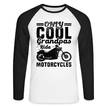 Only cool grandpa's ride motorcycle - Unisex Long Sleeve Baseball T-Shirt - white/black - Front - Nik (191cm)