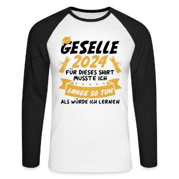 Compagnon 2024 - T-shirt baseball manches longues Homme - blanc/noir - Devant - Nik (191cm)