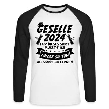 Compagnon 2024 - T-shirt baseball manches longues Homme - blanc/noir - Devant - Nik (191cm)