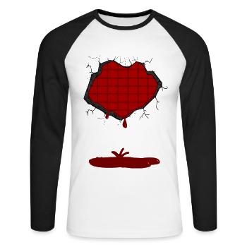 Chocolate Core - Unisex Long Sleeve Baseball T-Shirt - white/black - Front - Nik (191cm)