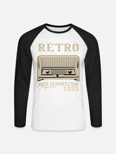 Retro 1988 Birthday Gift 1988 Vintage 1988 - Unisex Long Sleeve Baseball T-Shirt - white/black