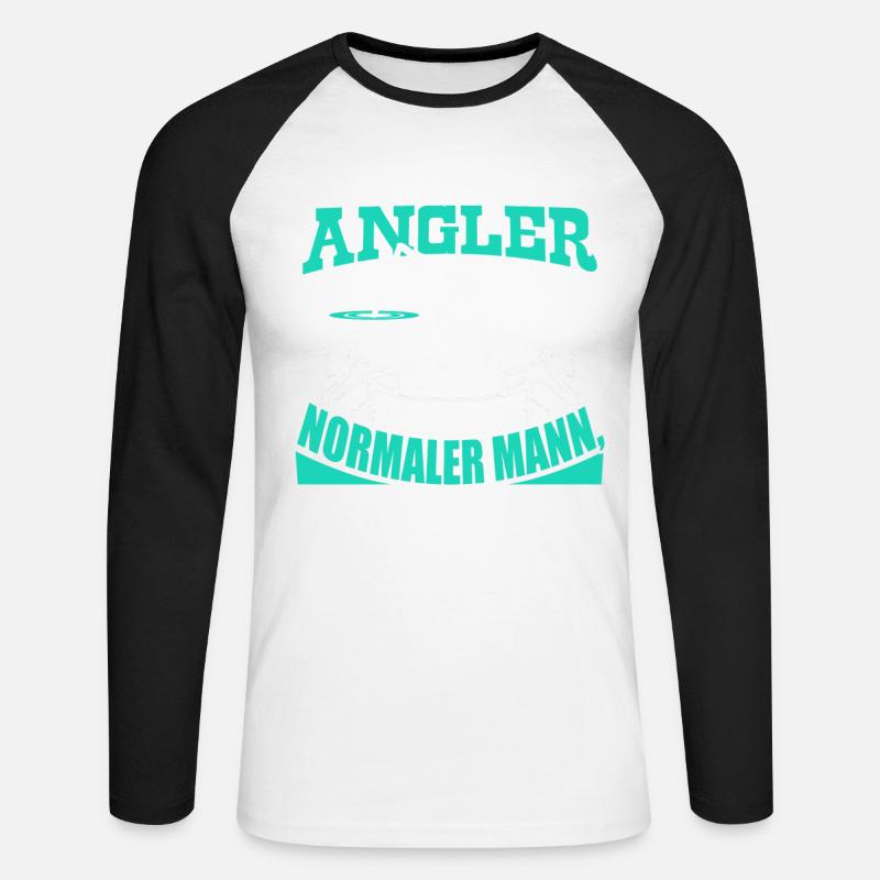 Ich bin Angler! - Unisex Baseballshirt langarm - Weiß/Schwarz