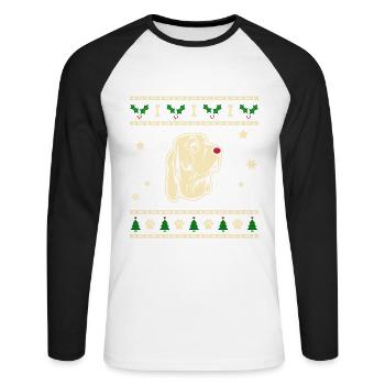 Bracco Italiano Christmas Gift - Unisex Long Sleeve Baseball T-Shirt - white/black - Front - Nik (191cm)