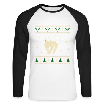 Ragdoll Weihnachtsgeschenk - Unisex Baseballshirt langarm - Weiß/Schwarz - Vorne - Nik (191cm)