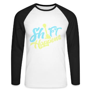 Shift Happens - Car Shirt - Unisex Long Sleeve Baseball T-Shirt - white/black - Front - Nik (191cm)