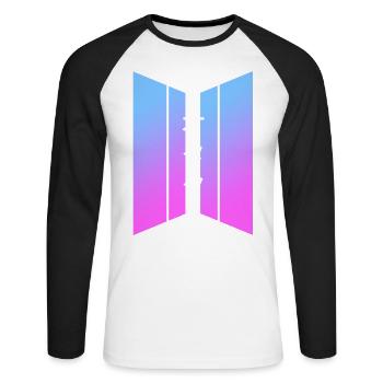 K-POP OTAKU Burn The Stage Design - Unisex Long Sleeve Baseball T-Shirt - white/black - Front - Nik (191cm)