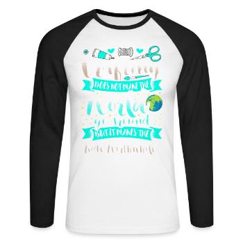 Artisanat - Artisanat Arts Éducation Loisirs - T-shirt baseball manches longues Homme - blanc/noir - Devant - Nik (191cm)