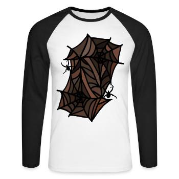 Spinnen Spinnennetze - Unisex Baseballshirt langarm - Weiß/Schwarz - Vorne - Nik (191cm)