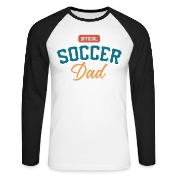 Official Soccer Dad Dad playing soccer - Unisex Long Sleeve Baseball T-Shirt - white/black - Front - Nik (191cm)