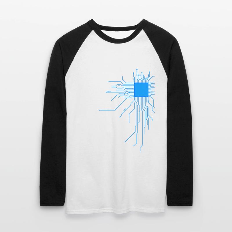 platine blau computer pc Admin Core cpu Nerd code Unisex Baseballshirt langarm