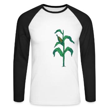 No Farmers No Food No Future Shirt Hoodie Sticker - Unisex Long Sleeve Baseball T-Shirt - white/black - Front - Nik (191cm)