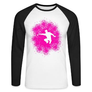 Pétanque Profi - Perfekter Wurf mit der Boulekugel - Unisex Baseballshirt langarm - Weiß/Schwarz - Vorne - Nik (191cm)