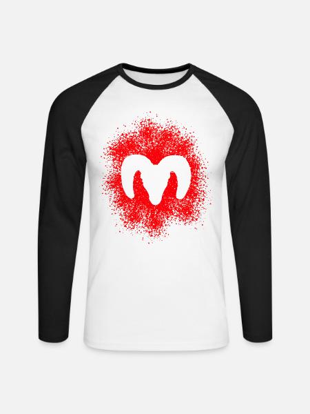 Dickhornschaf - Unisex Baseballshirt langarm - Weiß/Schwarz
