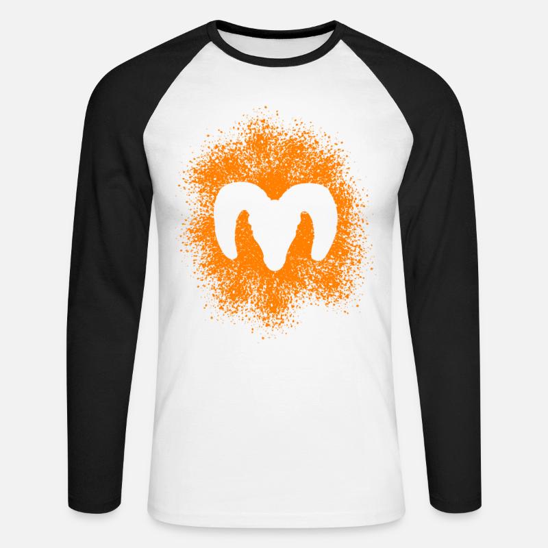 Dickhornschaf - Unisex Baseballshirt langarm - Weiß/Schwarz