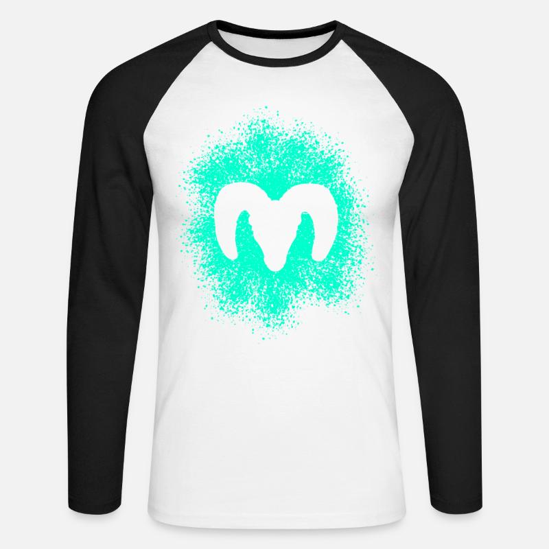 Dickhornschaf - Unisex Baseballshirt langarm - Weiß/Schwarz