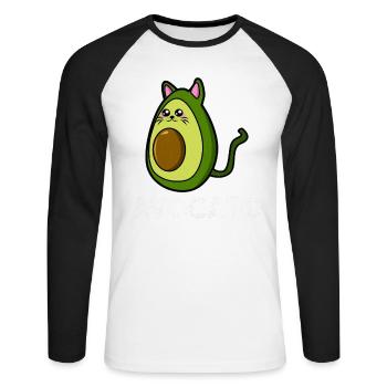Avocado avocado lover - Unisex Long Sleeve Baseball T-Shirt - white/black - Front - Nik (191cm)