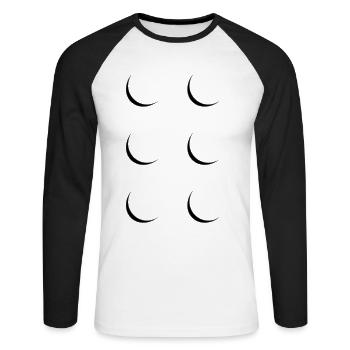 Costume de bloc de construction Mardi Gras pour femmes hommes enfants - T-shirt baseball manches longues Homme - blanc/noir - Devant - Nik (191cm)