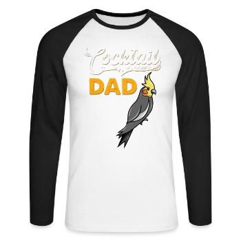 Nymphensittich Wellensittich Sittich Vogel - Unisex Baseballshirt langarm - Weiß/Schwarz - Vorne - Nik (191cm)