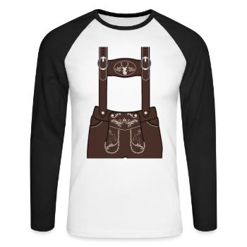 2020 Leather Pants Vêtements de remplacement - T-shirt baseball manches longues Homme - blanc/noir - Devant - Nik (191cm)