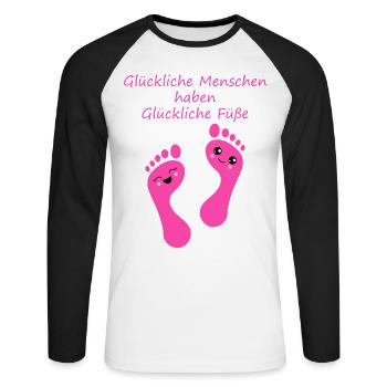Fußpflege Pediküre Podologe Nagelstudio Geschenk - Unisex Baseballshirt langarm - Weiß/Schwarz - Vorne - Nik (191cm)