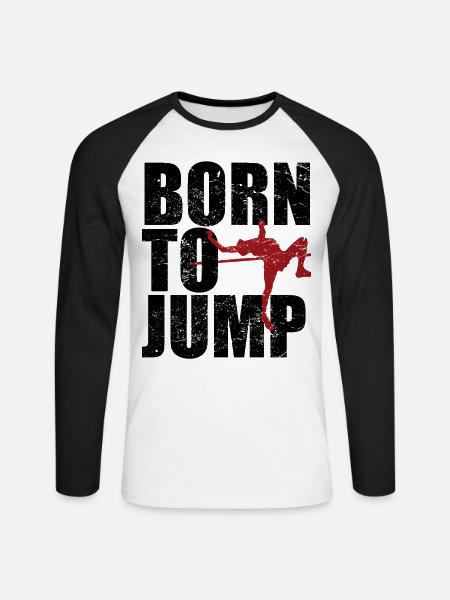 Hochsprung Hochspringer Geschenk Leichtathletik - Unisex Baseballshirt langarm - Weiß/Schwarz