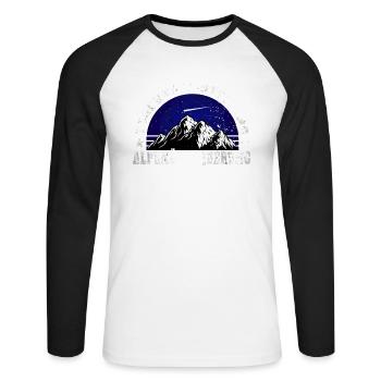 Alpenüberquerung Tegernsee Sterzing Alpen Wanderer - Unisex Baseballshirt langarm - Weiß/Schwarz - Vorne - Nik (191cm)