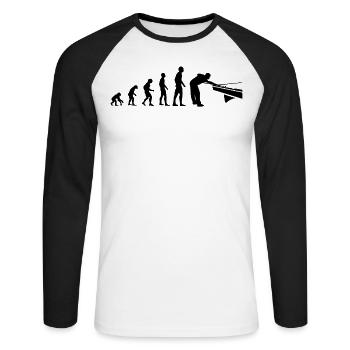 Billiard Evolution Funny Billiard Player Gift - T-shirt baseball manches longues Homme - blanc/noir - Devant - Nik (191cm)