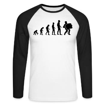 Accordéon accordéoniste cadeau d'accordéon - T-shirt baseball manches longues Homme - blanc/noir - Devant - Nik (191cm)