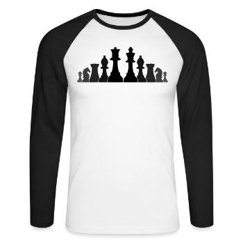 Chess Chess Pieces Chess Player Gift - Unisex Long Sleeve Baseball T-Shirt - white/black - Front - Nik (191cm)