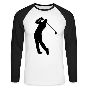 Golf Golf Club Golf Club Golf Club Tenue de golf - T-shirt baseball manches longues Homme - blanc/noir - Devant - Nik (191cm)