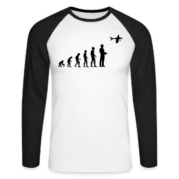Modèle d’avion Modéliste Modèle RC Avion Drôle Cadeau - T-shirt baseball manches longues Homme - blanc/noir - Devant - Nik (191cm)