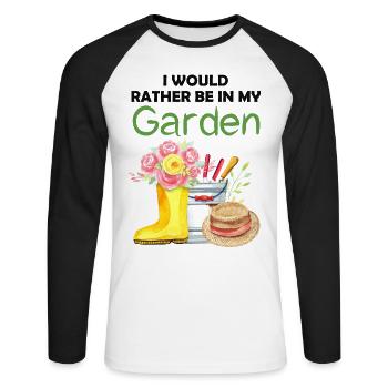 Garten Lustiger Spruch Hobbygärtner Geschenkidee - Unisex Baseballshirt langarm - Weiß/Schwarz - Vorne - Nik (191cm)