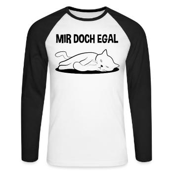 Katze Freches Kätzchen Lustiger Spruch Geschenk - Unisex Baseballshirt langarm - Weiß/Schwarz - Vorne - Nik (191cm)