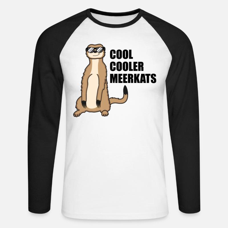 Cooles Erdmännchen Lustiger Spruch Geschenk - Unisex Baseballshirt langarm - Weiß/Schwarz