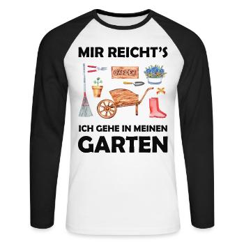 Garten Lustiger Spruch Hobbygärtner Geschenkidee - Unisex Baseballshirt langarm - Weiß/Schwarz - Vorne - Nik (191cm)