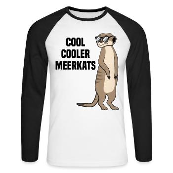 Suricate cool drôle de dicton cadeau - T-shirt baseball manches longues Homme - blanc/noir - Devant - Nik (191cm)