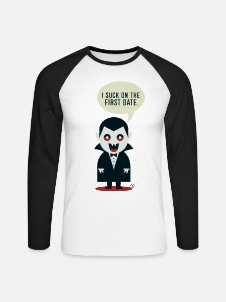 Little cheeky Vampire - Unisex Baseballshirt langarm - Weiß/Schwarz