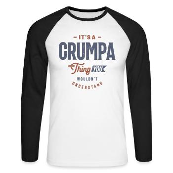 Grumpa's Secret - You Wouldn't Understand Grandpa - Unisex Long Sleeve Baseball T-Shirt - white/black - Front - Nik (191cm)