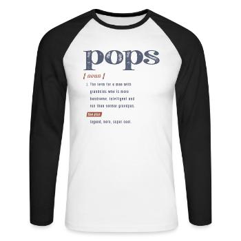 Pops Die ultimative Opa Definition Großeltern - Unisex Baseballshirt langarm - Weiß/Schwarz - Vorne - Nik (191cm)